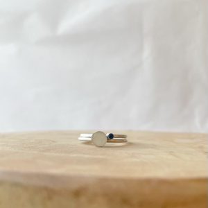 Summer duo: stack met ring rond en ring geboortesteen klein