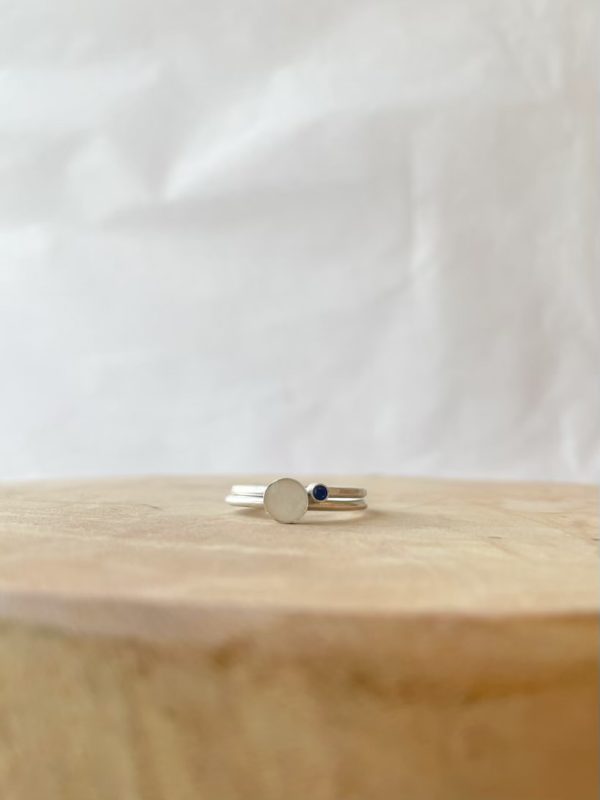 Summer duo: stack met ring rond en ring geboortesteen klein