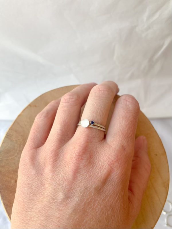 Summer duo: stack met ring rond en ring geboortesteen klein - Afbeelding 4