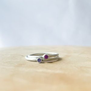 Summer duo: 2x ring geboortesteen klein