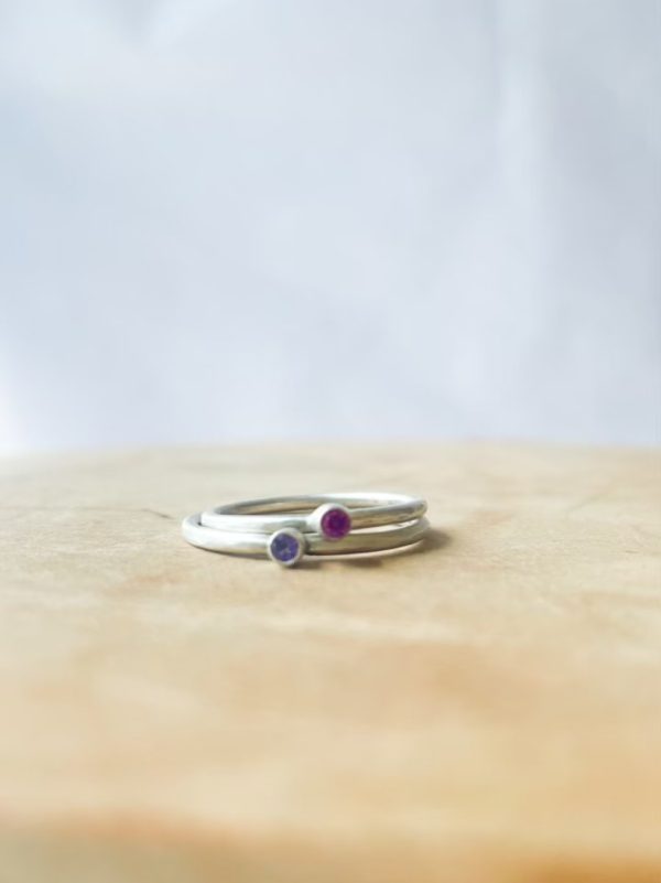 Summer duo: 2x ring geboortesteen klein
