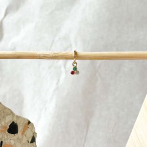 Hanger oorring 3 geboortesteentjes