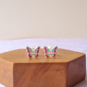 Kinderoorbellen vlindertjes roze