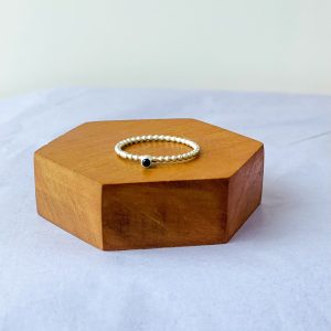 Stacking ring bolletjes geboortesteen klein