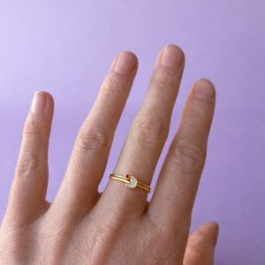 Extra fijn massief goud ✨ Stacking ring maantje moedermelk